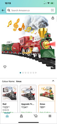 Hot Bee Christmas Train Set for Christmas Tree, Train Toys w/Rea