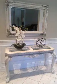 Coffee set and a mirror frame