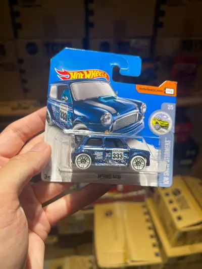 2017 Hot wheels SHORT CARD Morris Mini Cooper Blue Snow Rally, View more