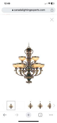 Seville Palacial Bronze and Gold Chandelier