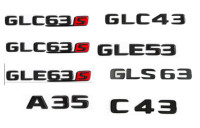Mercedes Benz Gloss Black Badges Logos AMG C63 E63 S63 GLE 53