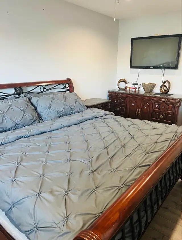 Bed frame spring box and mattress in Beds & Mattresses in Delta/Surrey/Langley - Image 3