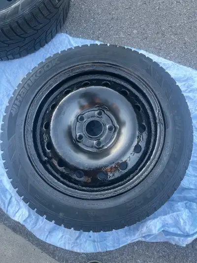16x6.5 5-1-112 rims winter tires and rims 205/55/ r16 off a Jetta
