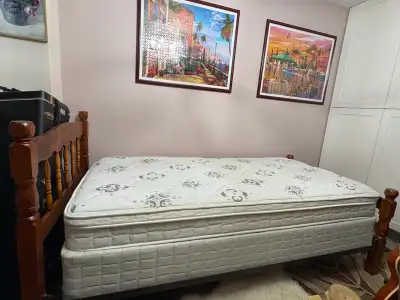 Twin Bed + Frame + Mattress – Great Condition (Mississauga), View more