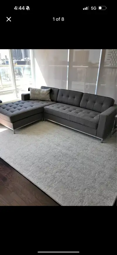 Gus Arnold Grey Sectional Reversible L Shape Modern Comfortable , View more