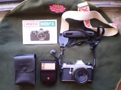 Pentax MV! 35mm Film Camera w Flash AND Makinon 50mm Lens, View more