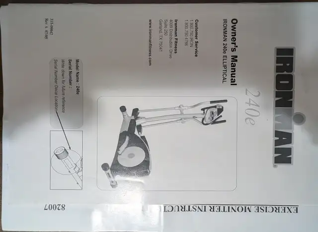 elliptical exercise treadmill  Ironman 240e in Exercise Equipment in Sarnia - Image 4