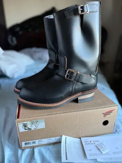 New Red Wing Engineer Boot 2966 8.5 D Black Klondike, View more