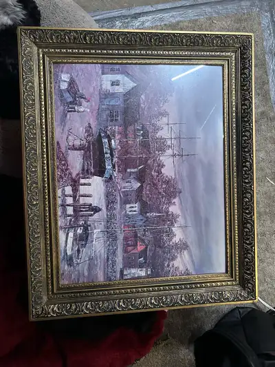 I'm offering a framed Robert LeBron ship painting, perfect for adding a touch of nautical charm to a...