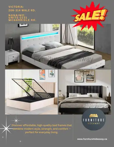FURNITURE SALE- Bed Frames, Dining Sets, Sofas, and More!️, View more