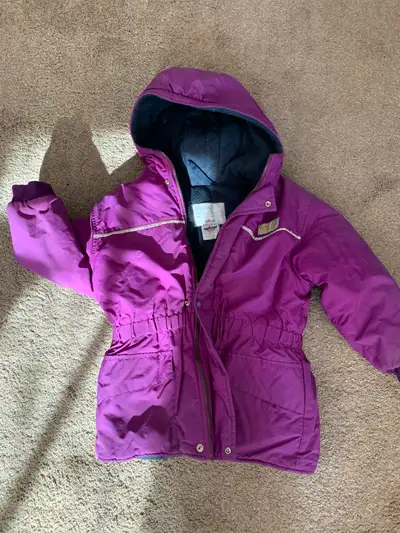 WKW size L purple jacket. Attached hood, fleece lining, snaps over zip. GUC $5 IKI Cruiser size 8 wh...