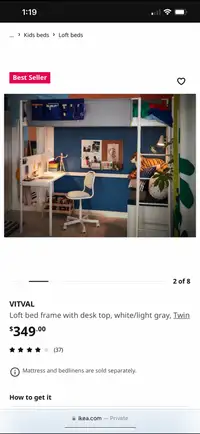 IKEA bed and desk frame 