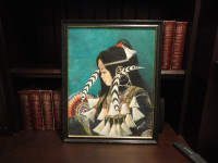 Original Acrylic On Board Native American Girl by artist Morris