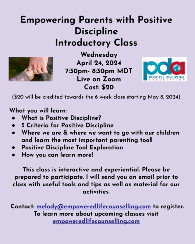 Empowering Parents with Positive Discipline in Activities & Groups in Calgary