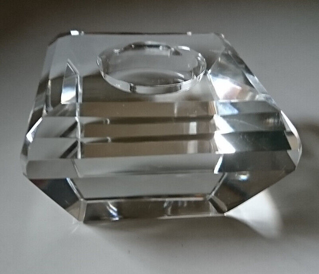 Vintage Heavy Square Crystal Candle Holder in Arts & Collectibles in Oshawa / Durham Region