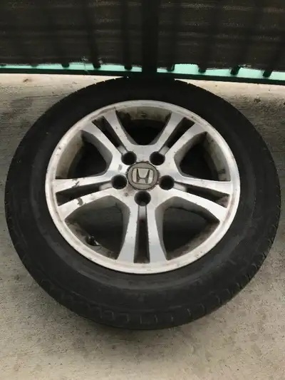 Used Alloy Rims 5x114.3 2006 Honda Accord. Tires are done, rims have little scratches but nice. 16x6...