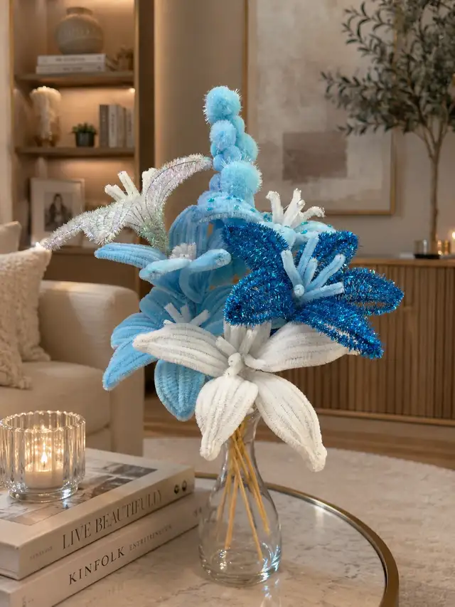 Handmade pipe cleaner bouquet flowers