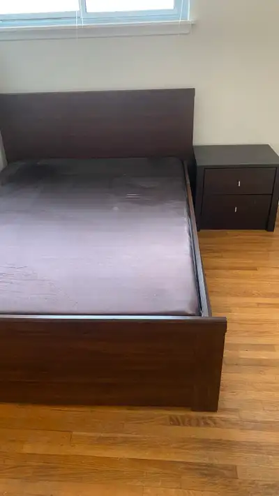 $100 Good Condition Bed Frame and Mattress with Night Stand, View more