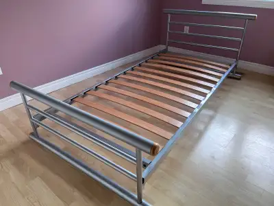 Pair of Steel Frame Twin Beds, View more