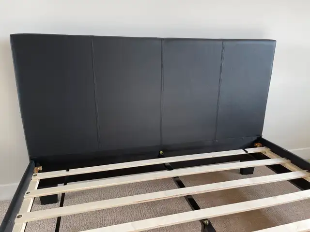 BNIB Plain black leather platform bed all sizes available  in Beds & Mattresses in Chilliwack - Image 10