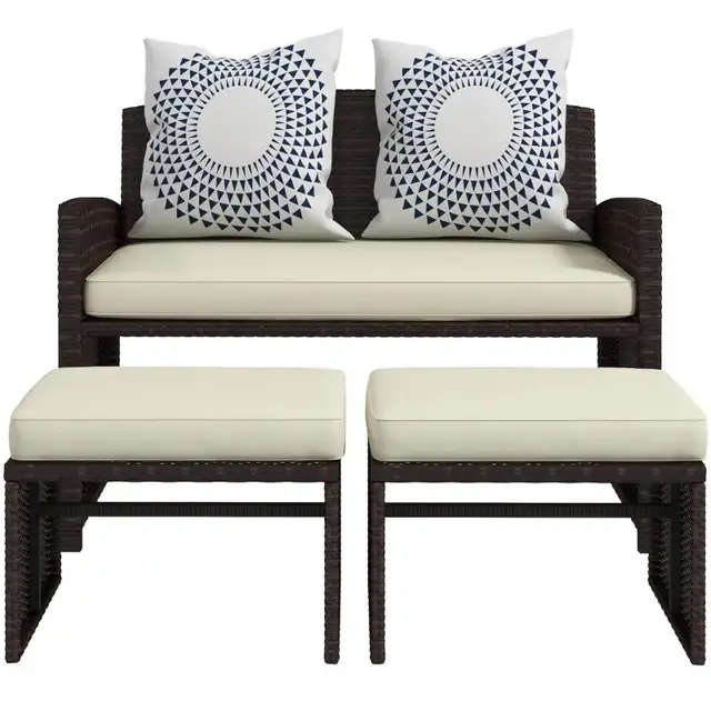  3 Pieces PE Rattan Patio Furniture with Cushions, Outdoor Wicke in Patio & Garden Furniture in Markham / York Region - Image 11