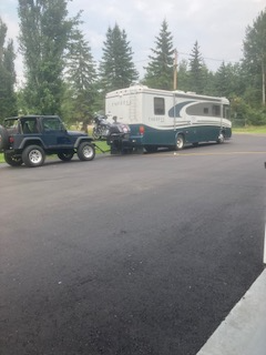 Triple E Empress Class A Motorhome - 38 ft Diesel with Blue Ox Towing package and Cable winch remova...