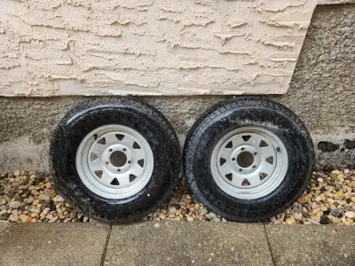 I've got 2 rims/tires size ST185/80 with the standard 5 bolt pattern. I took these off a boat traile...