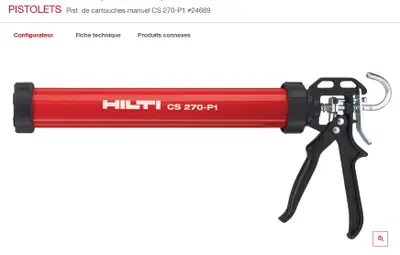 HILTI CS270-P1 #24669 Pistolet à calfeutrer /Foil pack dispenser, View more