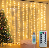 New 300 LED Curtain Lights, Fairy Lights for Bedroom, String Lig