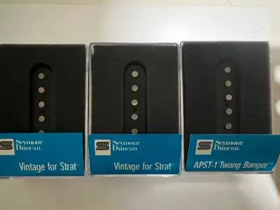 Seymour Duncan Strat 3 Pickup Set, Brand New, Neck SSL -2 Vintage, Mid SSL- 2 Vintage, Bridge APST-1...