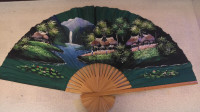 large Asian style paper / fabric fan, umbrella