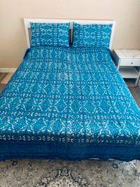 Blue : Handmade Cotton Quilt : Christmas Gift