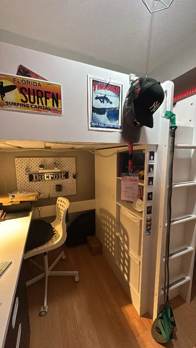 IKEA SMÅSTAD Twin Loft Bed with Desk & Storage – White/Black in Beds & Mattresses in Oakville / Halton Region - Image 7