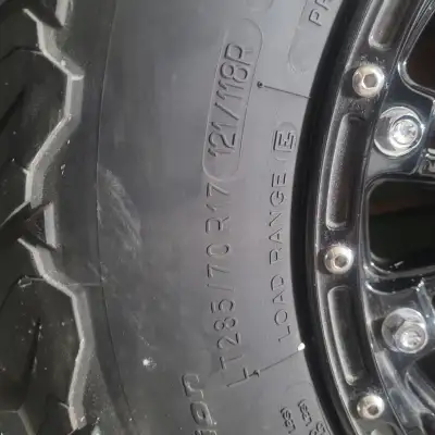 They are off my jeep wrangler, selling as i don't have a jeep anymore. Tires are good for a summer....