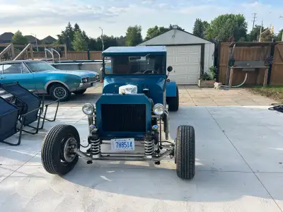 This custom-built 1974 hotrod features a classic open-engine design and a unique blue finish, making...