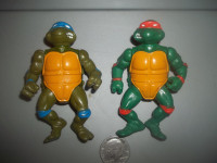 Vintage-Leonardo et Michelangelo Ninja Turtles