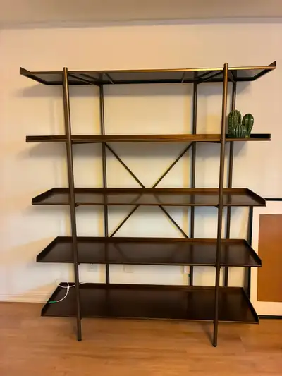 Structube Metal Étagère / Bookshelf — Brass, 5 Shelves, View more