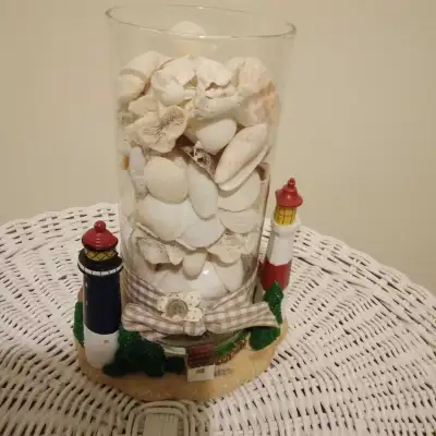 Seashell Vase with Lighthouse Base, View more