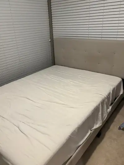 Queen size bed frame with the mattress, View more