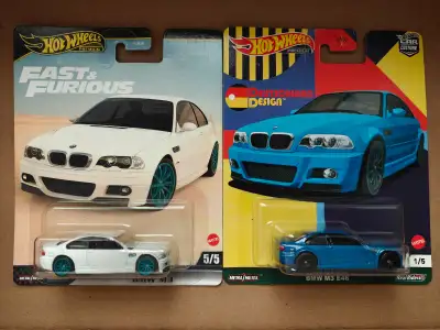 New Hot Wheels Premium BMW M3 coupe E46 1:64 diecast car, View more