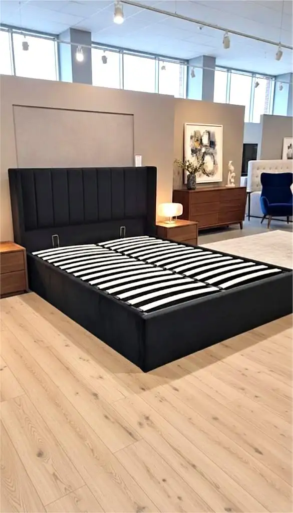 Brand New Ivory Velvet Platform Bed Frame | Double, Queen & King in Beds & Mattresses in Vancouver - Image 5