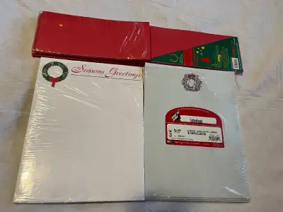 Xmas Seasonal Printer STATIONERY Letter Sheets, Red Envelopes, View more