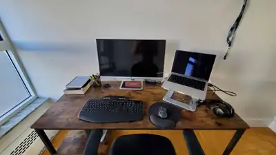 Desk – Rustic Wood & Black Metal, View more