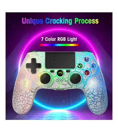 Brand New Wireless Controller for PS4, Wireless Remote Gamepad with Unique Cracked Design/Dual Vibra...