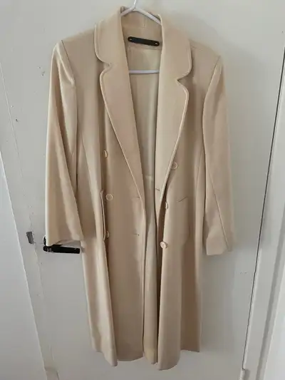 Manteau laine véritable beige clair, View more