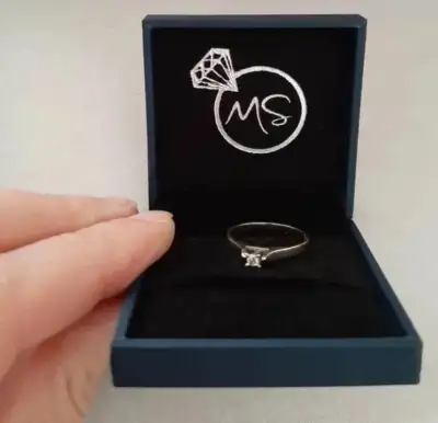 10k White Gold Diamond Ring , View more