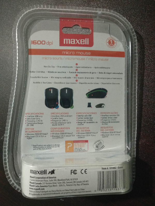 Maxell Maxlink MicroMouse in Mice, Keyboards & Webcams in City of Toronto - Image 2