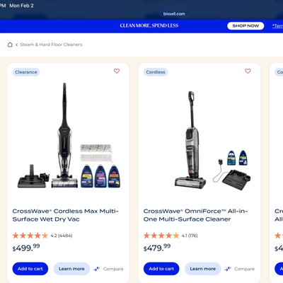 BISSELL Crosswave Cordless Max 2554 Series, View more