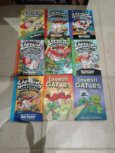9 hardcovers - 7 CAPTAIN UNDERPANTS / 2 INVESTIGATORS, View more