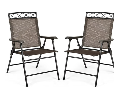 Selling a pair of lightweight folding patio chairs that are perfect for the backyard, porch, or camp...